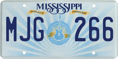 MS license plate MJG266