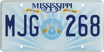 MS license plate MJG268