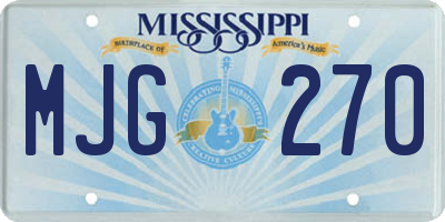MS license plate MJG270