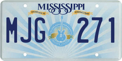 MS license plate MJG271