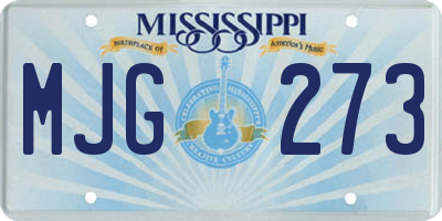 MS license plate MJG273