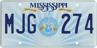 MS license plate MJG274