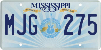 MS license plate MJG275