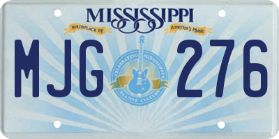 MS license plate MJG276