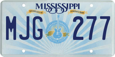MS license plate MJG277