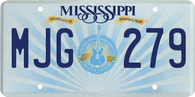 MS license plate MJG279