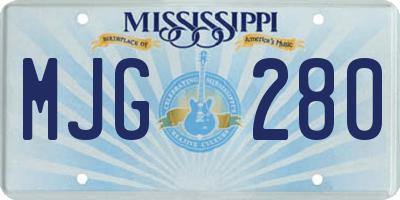 MS license plate MJG280