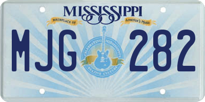 MS license plate MJG282