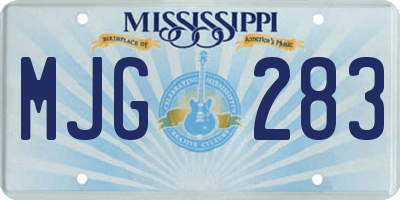 MS license plate MJG283