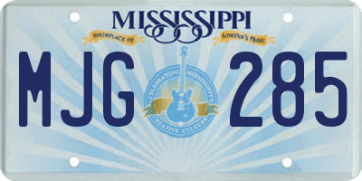 MS license plate MJG285