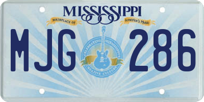 MS license plate MJG286