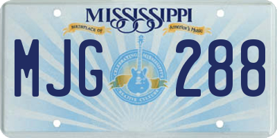 MS license plate MJG288