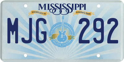 MS license plate MJG292