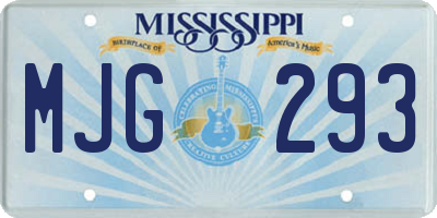 MS license plate MJG293