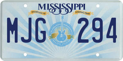 MS license plate MJG294