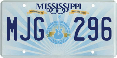 MS license plate MJG296