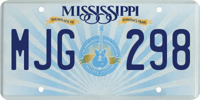 MS license plate MJG298