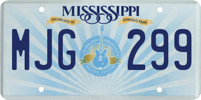 MS license plate MJG299