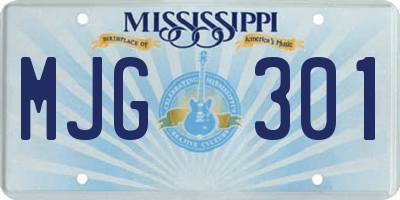 MS license plate MJG301