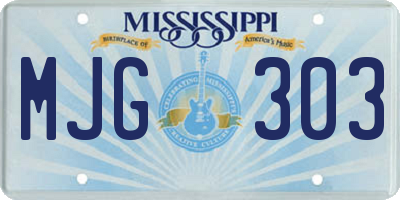 MS license plate MJG303