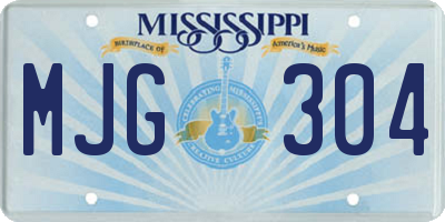 MS license plate MJG304