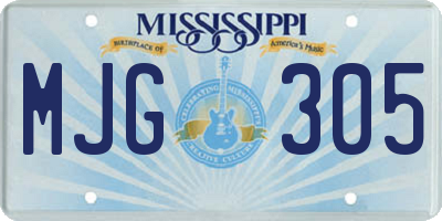 MS license plate MJG305