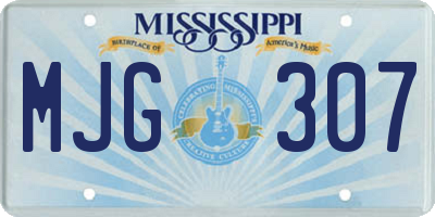MS license plate MJG307
