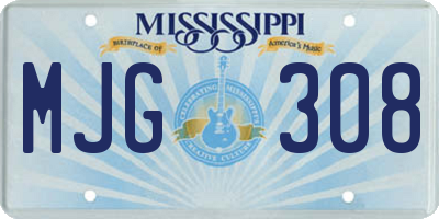 MS license plate MJG308