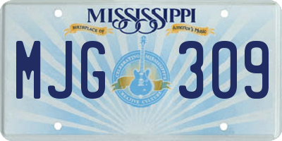 MS license plate MJG309
