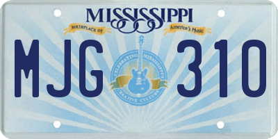 MS license plate MJG310