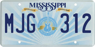 MS license plate MJG312