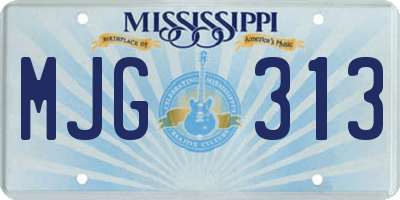 MS license plate MJG313