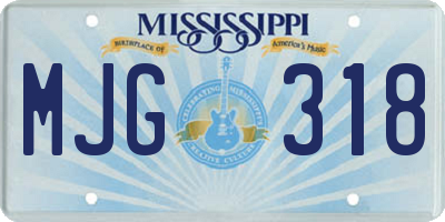 MS license plate MJG318
