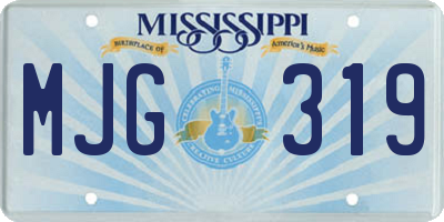 MS license plate MJG319