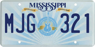 MS license plate MJG321
