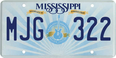 MS license plate MJG322
