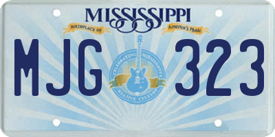 MS license plate MJG323
