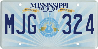 MS license plate MJG324