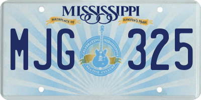 MS license plate MJG325