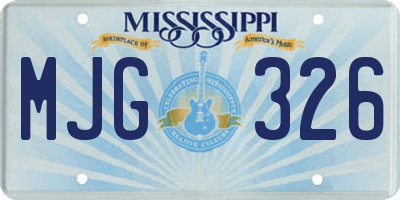 MS license plate MJG326
