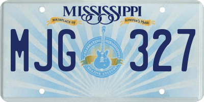 MS license plate MJG327