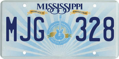 MS license plate MJG328