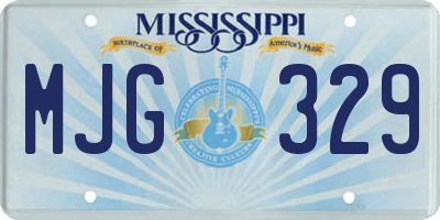 MS license plate MJG329