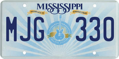 MS license plate MJG330
