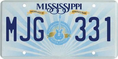 MS license plate MJG331