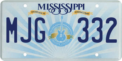 MS license plate MJG332