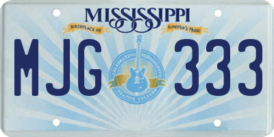 MS license plate MJG333
