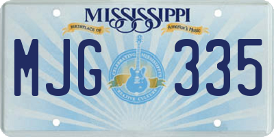MS license plate MJG335