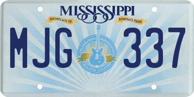 MS license plate MJG337