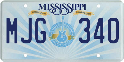 MS license plate MJG340